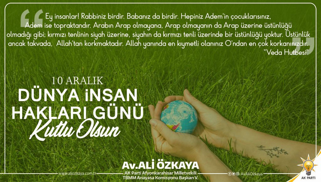 10 Aralık Dünya İnsan Hakları Günü Mesajı